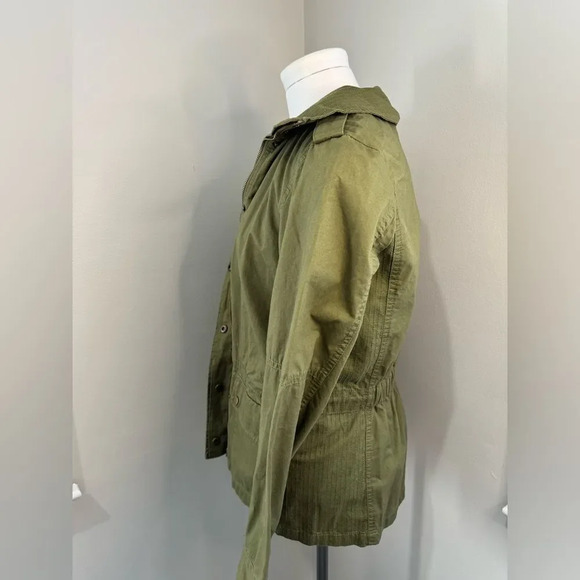Love Tree Utility Jacket Women’s Size S Army Green Drawstring Waist EUC - Picture 10 of 13